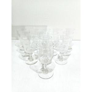 13 White Crystal Wine Glasses