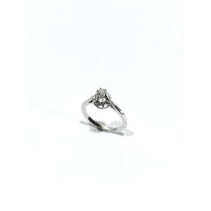 Solitaire Ring In White Gold And Diamond
