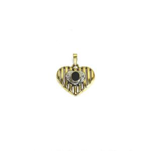 Gold Heart Pendant With Diamonds And Sapphire 