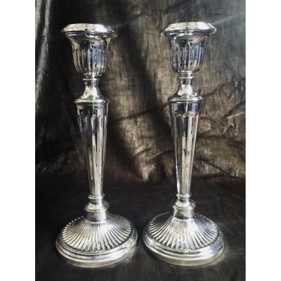 Pair Of Torches In Sterling Silver