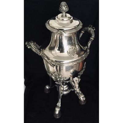 Samovar Silver Metal, Ivory And Macassar Ebony