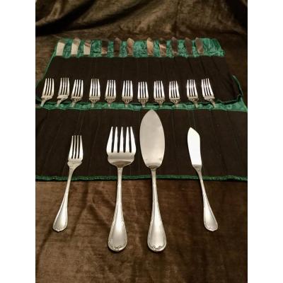 Christofle Cross Ribbon Fish Service