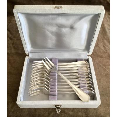 12 Christofle Spatours Cake Forks