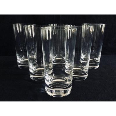 6 Baccarat Crystal Orangeade Glasses