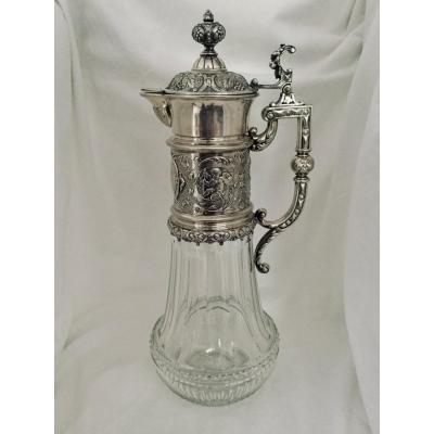 Crystal And Silver Ewer