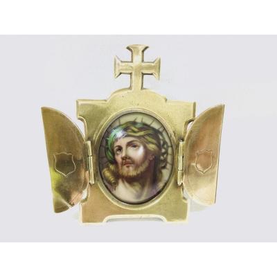 Bronze And Porcelain Reliquary