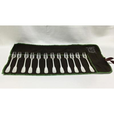 Christofle - 12 Vendôme Cake Forks Old Size