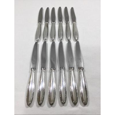 Christofle - Crossed Ribbon Entremet Knives