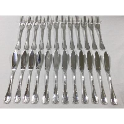 Christofle - Crossed Ribbon Fish Cutlery