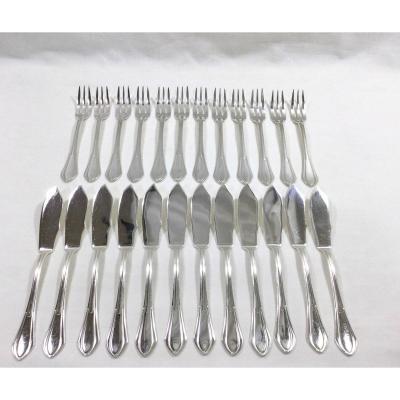 Sfam - 12 Art Deco Fish Cutlery