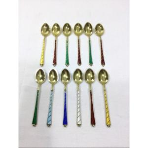 Denmark - Enamelled Vermeil Mocha Spoons