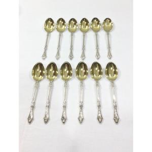 Christofle - 12 Art Nouveau Coffee Spoons