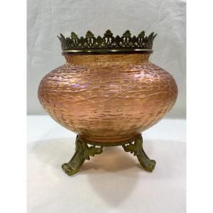 Bronze And Iridescent Glass Cup