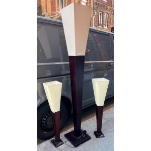 Floor Lamp And Pair Of Lamps From Around 1960/1970, Flam & Luce For Roche Bobois