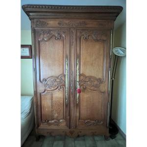 Norman Wardrobe, Solid Light Oak, Late 18th Century, Early 19th Century, Complication Lock