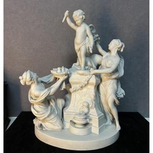 The Offering To Love, Porcelain Biscuit After Louis-simon Boizot (1743-1809)