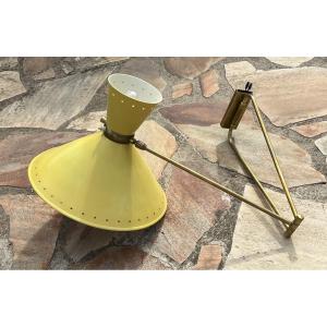 Diabolo Lunel Yellow Wall Light In The Style Of René Mathieu Guariche, Sheet Metal Stars