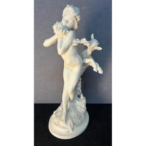 Raoul Larche (1860 - 1912), Sèvres Porcelain Biscuit Group "gourmandes"