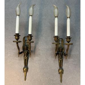 Pair Of First Empire Period Wall Sconces, A Refined Example Of Early 19th-century French Art 