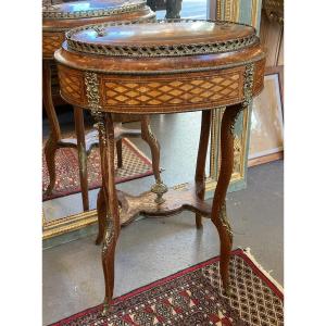 A Marquetry Jardinière In Precious Woods, Napoleon III Period, Mid-19th Century