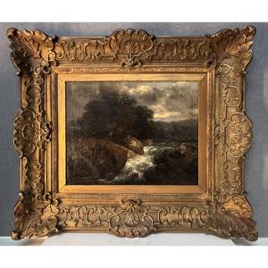 Alexandre Eugène Bellangé (1837-1895), Hsc Depicting A Small Waterfall, Dated 1856