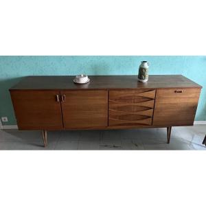 Scandinavian-style Sideboard By Eros, Made Around 1960, In Blond Teak, 220 Cm
