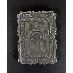 Antique English Victorian Sterling Silver Visiting Card Case 1871 Cartes De Visite
