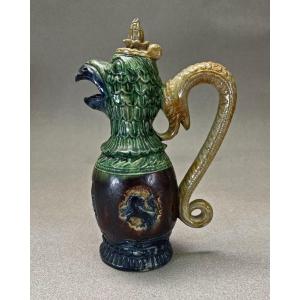 Antique Greek Pottery Ceramic Ewer In The Form Of An Eagle