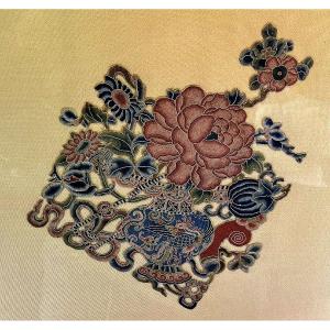 Antique Chinese Embroidery Pekin Stitch  Forbidden Stitch Robe