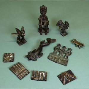 Collection 10 Antique Akan Ashanti Gold Weights