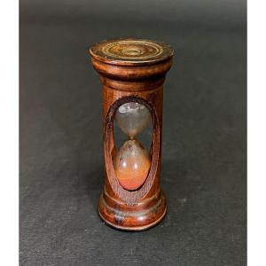 Antique Treen Hourglass C19th Sand Glass Three Minutes +/- Egg Timer