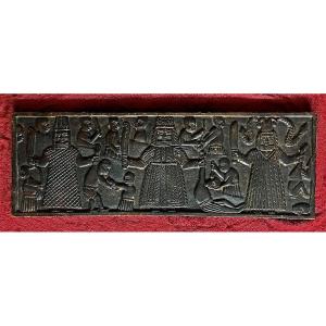 Antique Carved Wooden Panel Benin African Tribal Art