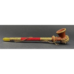 Antique Turkish Ottoman Tophane Pipe Chibouk Perfect Condition Makers Mark Luka