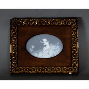 Pate Sur Pate  Limoges Porcelain Plaque, Auguste Riffaterre (1868-1935) Art Nouveau