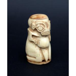 Ancient Carved Bone Tiki Tribal God Polynesia? New Zealand?