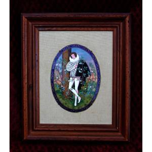 Limoges Enamel Painting Faure Young Gallant After Nicholas Hilliard Homoerotic