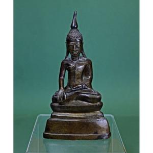 Buddha, Bronze, Burma, Shan, 18th Century. Votive Inscription On The Reverse.
