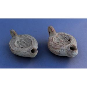 Two Roman Terracotta Oil Lamps