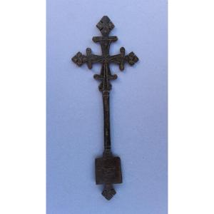 Antique Iron Orthodox Ethiopian Hand Cross (yaegg Masqal)