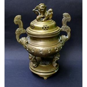 Large Antique Vietnamese Bronze Incense Burner