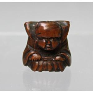 Antique Japanese Carved Boxwood Netsuke
