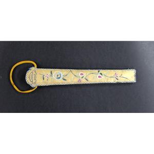 Antique Chinese Embroidered Silk Fan Case
