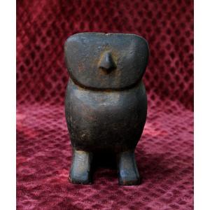 Antique Burmese Owl Wooden Carved Mold For Paper Mache Toys, Myanmar
