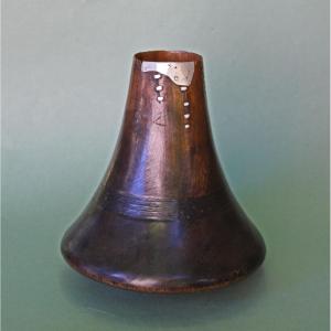 African Tribal Art – Vintage Wooden Bahima Milk Vessel "ekyanzi", Uganda,