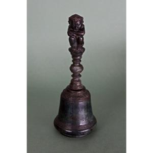 Khmer Buddhist Bronze Ritual Bell, Dated Eb 2397 / Ad 1854, Cambodia, 19th Century