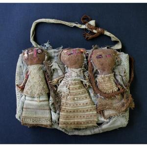 Chancay-style Textile Dolls Made From Ancient Andean Fragments – Peru,