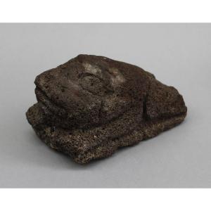 Pre-columbian Volcanic Stone Frog Sculpture, Mesoamerica, C.1000–1500 Ad