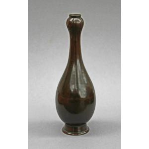 Antique Chinese Bronze Garlic-neck Vase Yongzheng Scholar’s Table Object