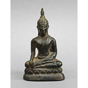 Antique Thai Bronze Sakyamuni Buddha, Bhumisparsha Mudra