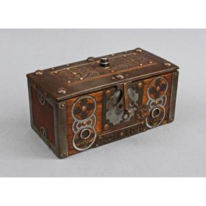 Antique Tuareg Wooden Strongbox & Key, Western Sahara Mauritania / Morocco